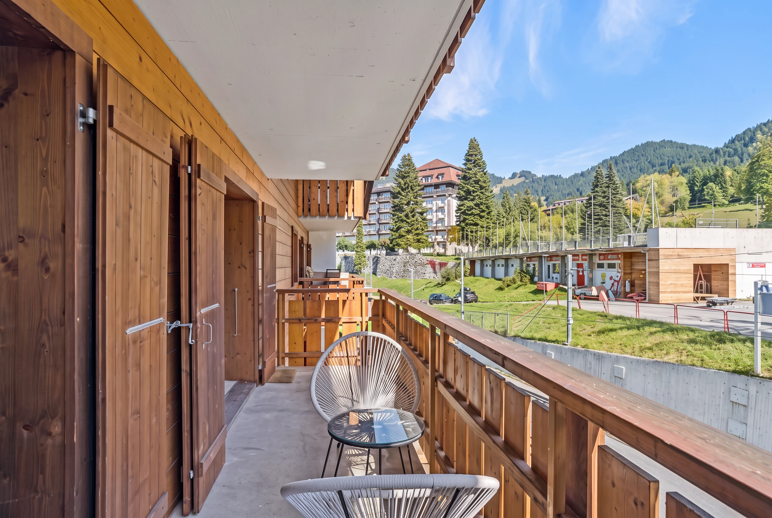 Balcon privé avec vue sur les Alpes